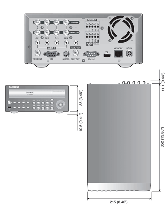Samsung Samsung SRD-470DP Dimensions