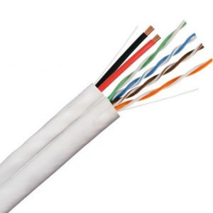 CAT5e+2 Core Power - White 100m Drum