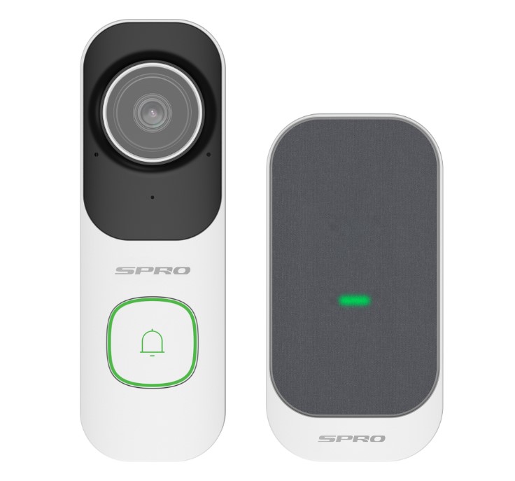 SPRO Doorbell Kit White � 4MP Wi-Fi 6 Video Doorbell & Indoor Chime (VI-DB01-W + VI-CHIME01-G)