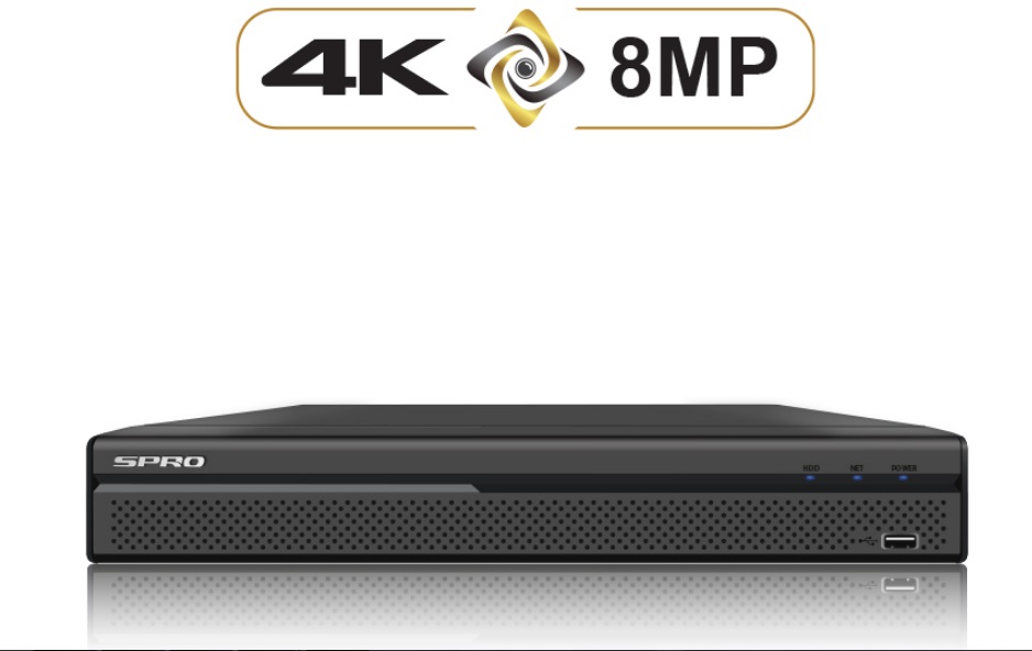 SPRO B4 8MP 16 Channels, POC DVR - 3 Year Warranty