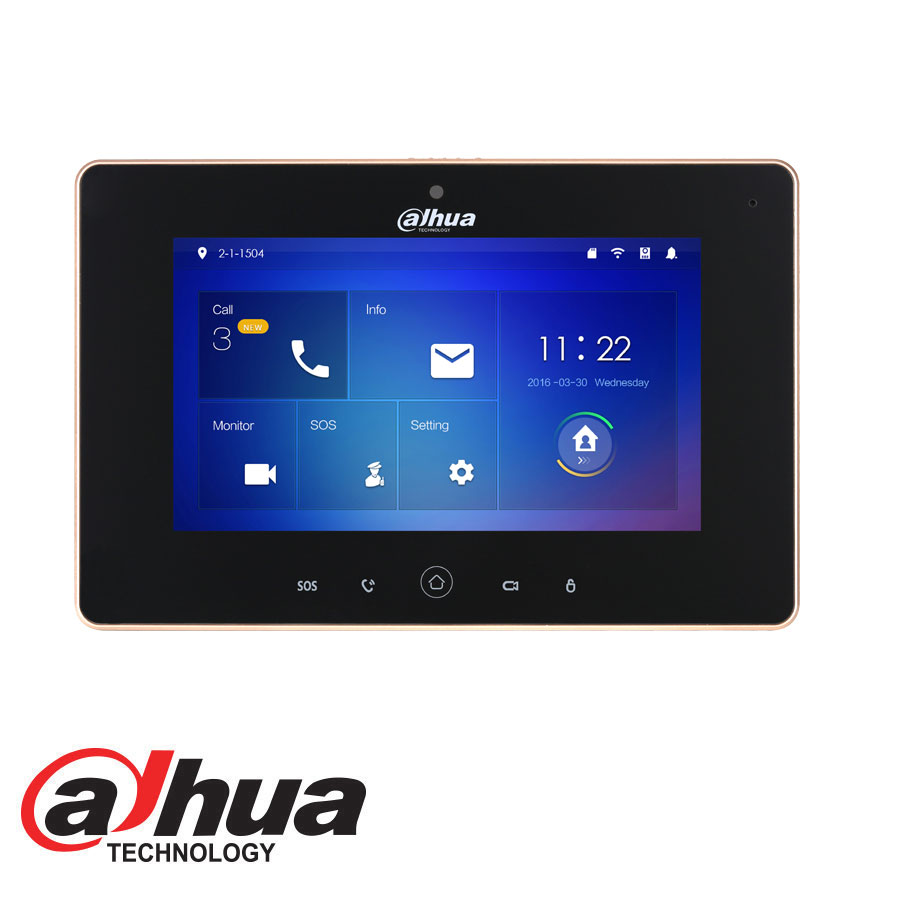 Black Indoor 7" Touch Screen Lcd Colour Monitor With Wifi & Camera