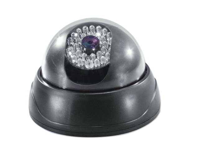 Decoy Black Dome Camera With Glowing IR LEDs