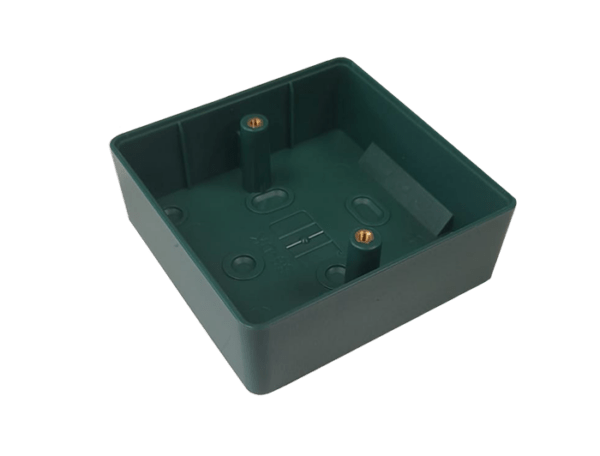 Green Polycarbonate Back Box for RCP-2PL 86x86mm Surface Mount