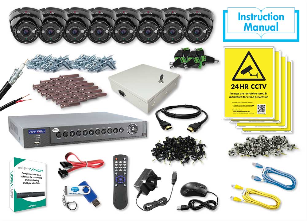 8 x 2.8-12mm Gem HD Eyeballs, 8 Channel Alien MegaHero 2TB