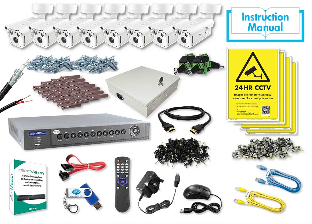 8 Channel Mega Hero DVR + All In One NiteDevil Cams