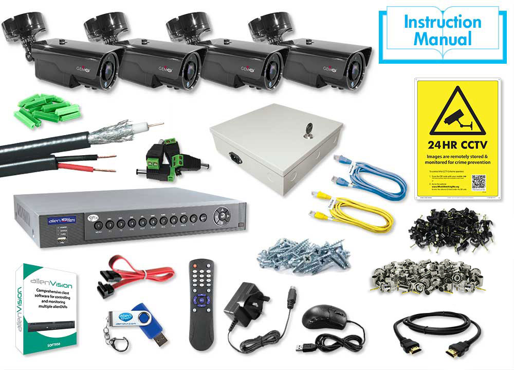 4Ch Mega + 4 Ext Hd Cam Kit 2Tb Hdd