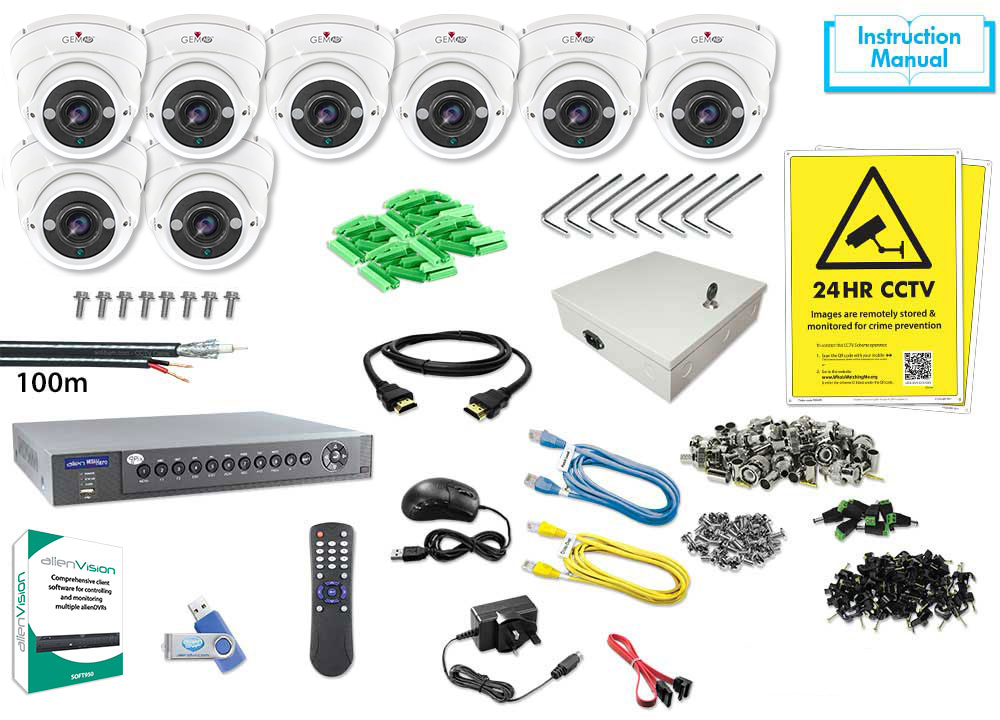 8Ch Mega 2Tb + 8 Hd Eyeballs White