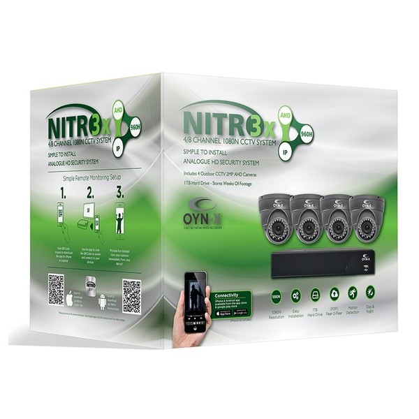 Nitro 3X 4 Channel Recorder with 4 x 2MP HD Cameras