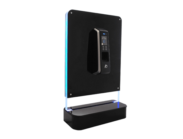 LED ILLUMINATED PLINTH WITH AC2200 MOUNTED  SWITCHING BLUE