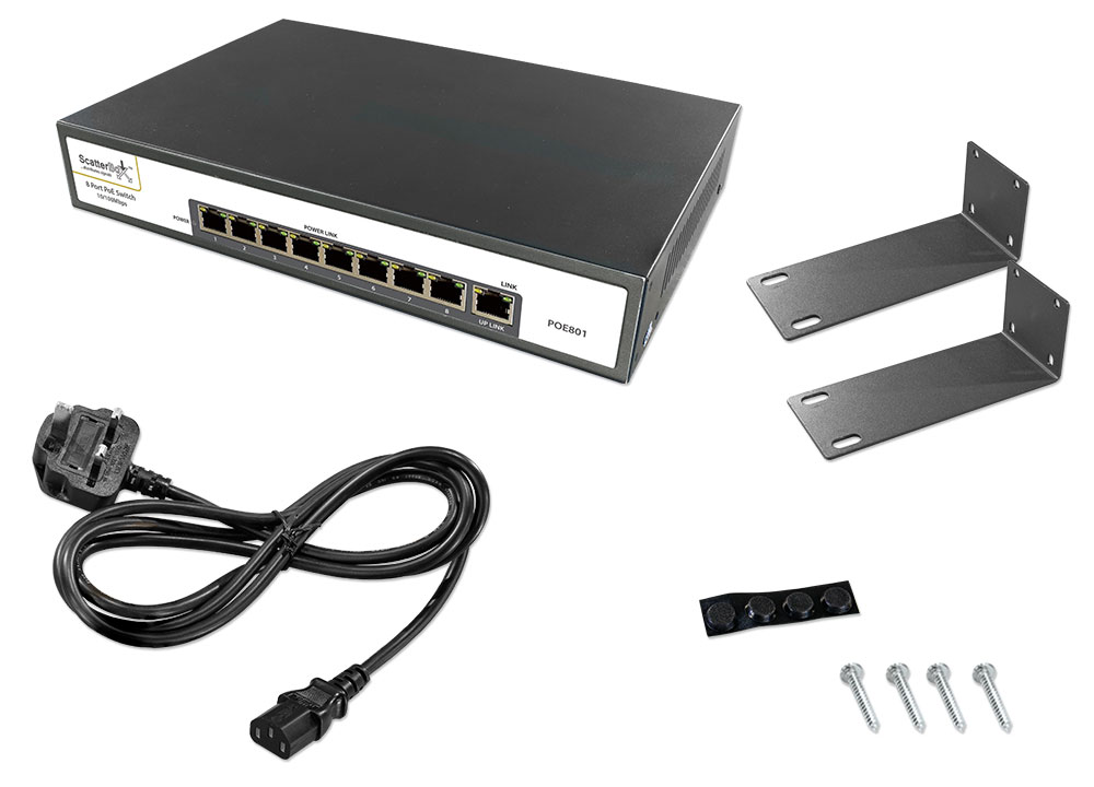 Poe Switch 8 Port (8 Down + 1 UP Links)