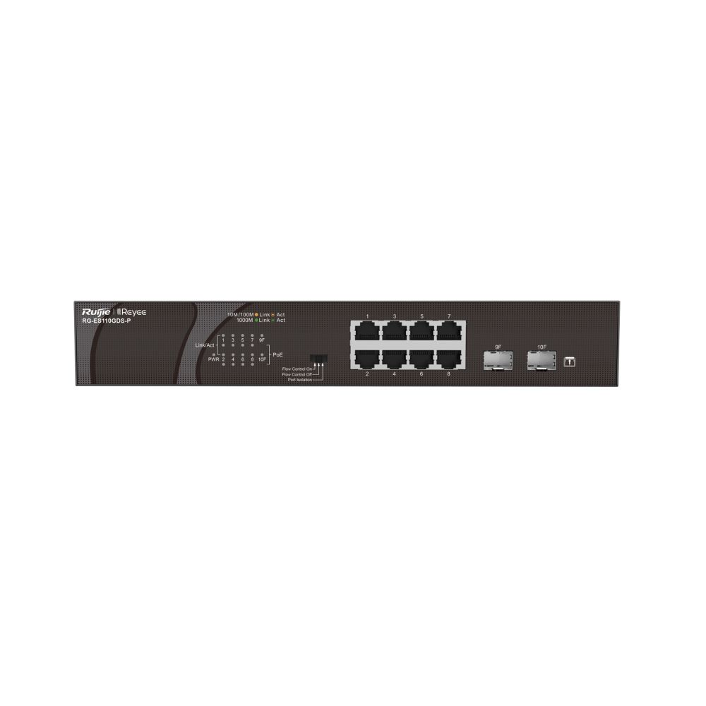 Ruijie Reyee 10-port 10/100/1000Mbps Unmanaged PoE Switch (RG-ES110GDS-P)