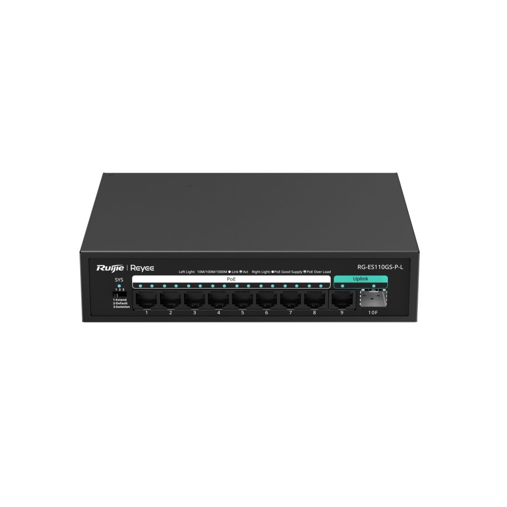 Ruijie Reyee 10-Port 10/100/1000 Mbps Unmanaged PoE Switch (RG-ES110GS-P-L)