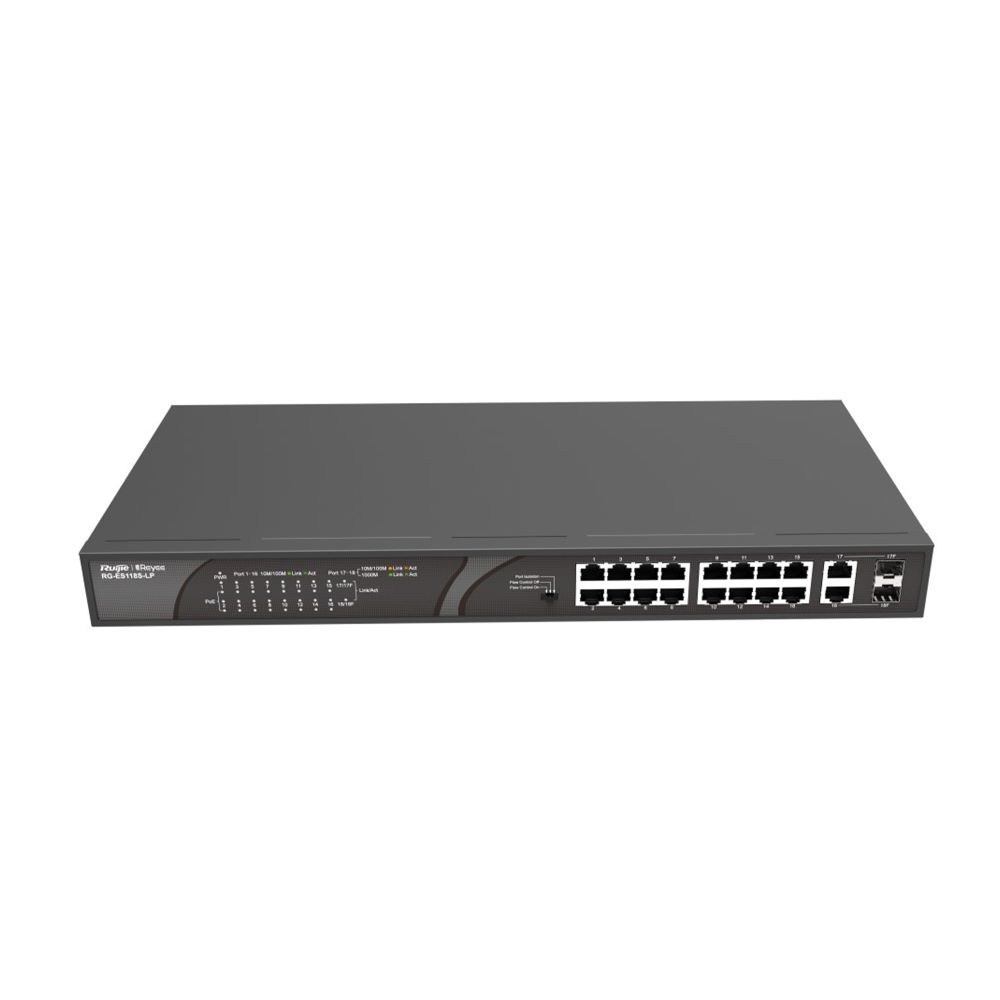 Ruijie Reyee 16-port 10/100Mbps Desktop Unmanaged Switch (RG-ES118S-LP)