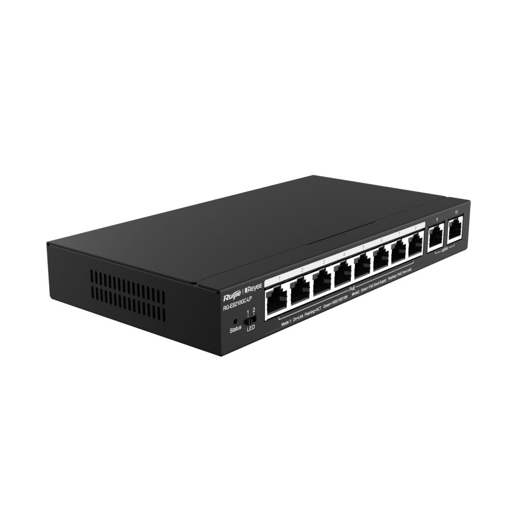 Ruijie Reyee 10-Port Gigabit Smart Cloud Managed PoE Switch (RG-ES210GC-LP)