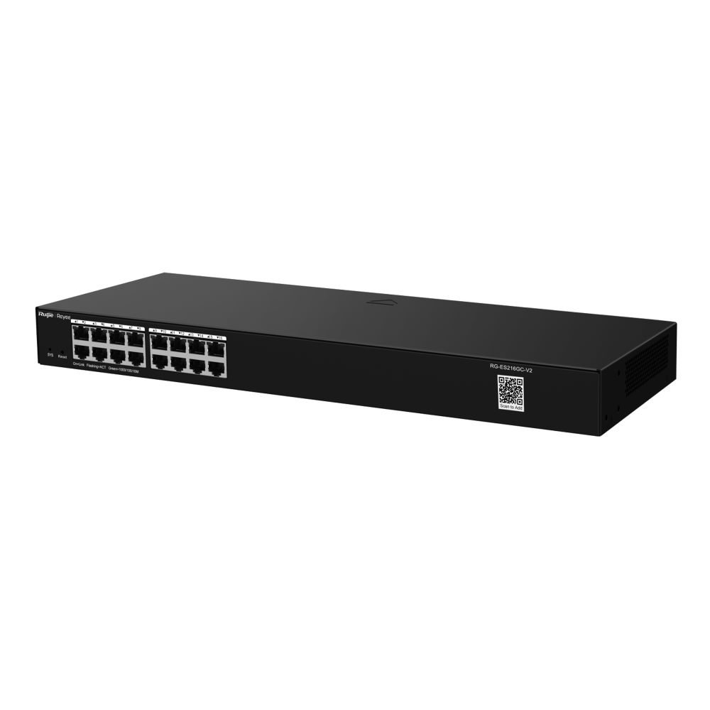 Ruijie Reyee 16-Port Gigabit Smart Cloud Managed Non-PoE Switch (RG-ES216GC-V2)