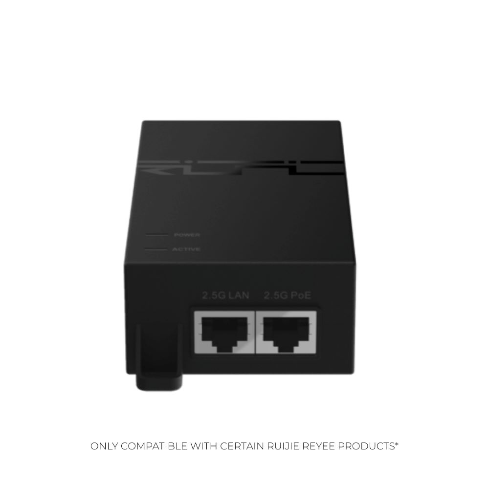 Ruijie Reyee 1-Port PoE Injector (2500Base-T, 56 V, 60 W) (RG-POE-50-60W-MG)