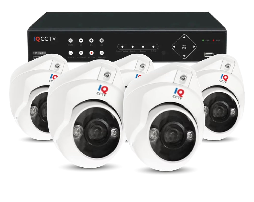 IQCCTV 5MP White LED Mini Dome 5 camera HD CCTV System