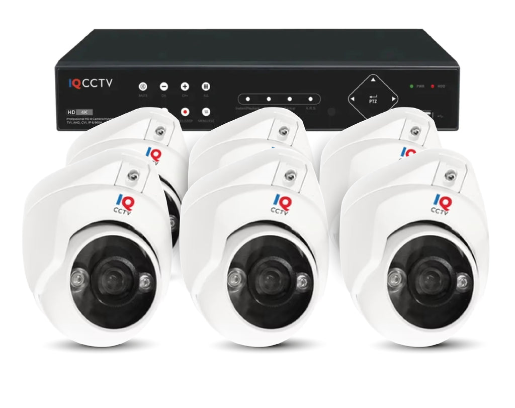 IQCCTV 5MP White LED Mini Dome 6 camera HD CCTV System