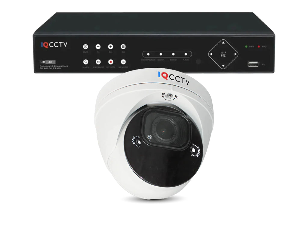 IQCCTV 4K Varifocal Pro Dome (White) 1 camera HD CCTV System