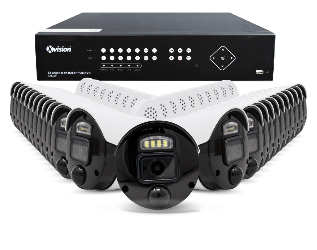 Xvision 5MP Active Defence Mini Bullet 24 camera PoE IP CCTV system