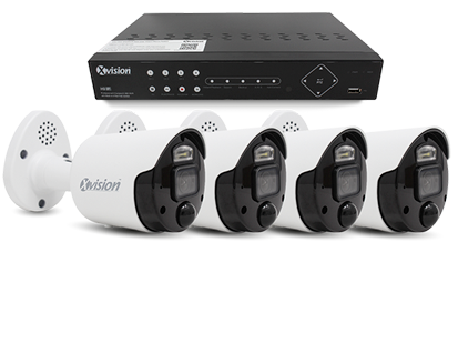 Xvision 5MP Active Defence Mini Bullet 4 camera PoE IP CCTV system