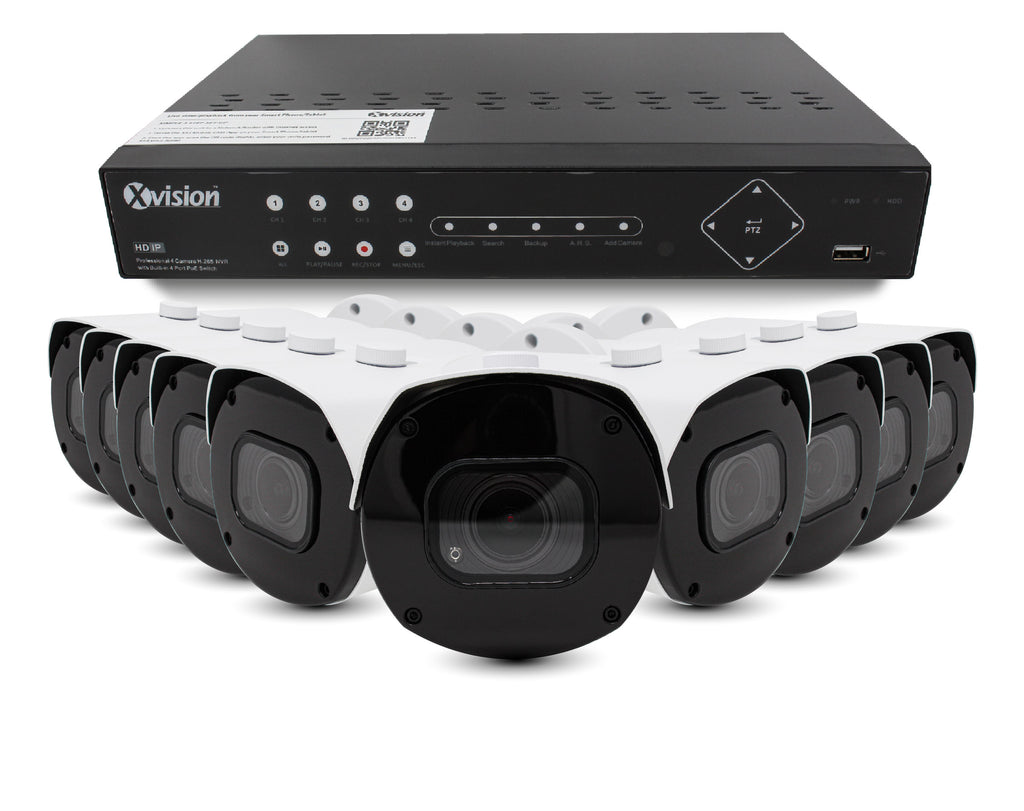 Xvision 5MP Pro Bullet 10 camera PoE IP CCTV system