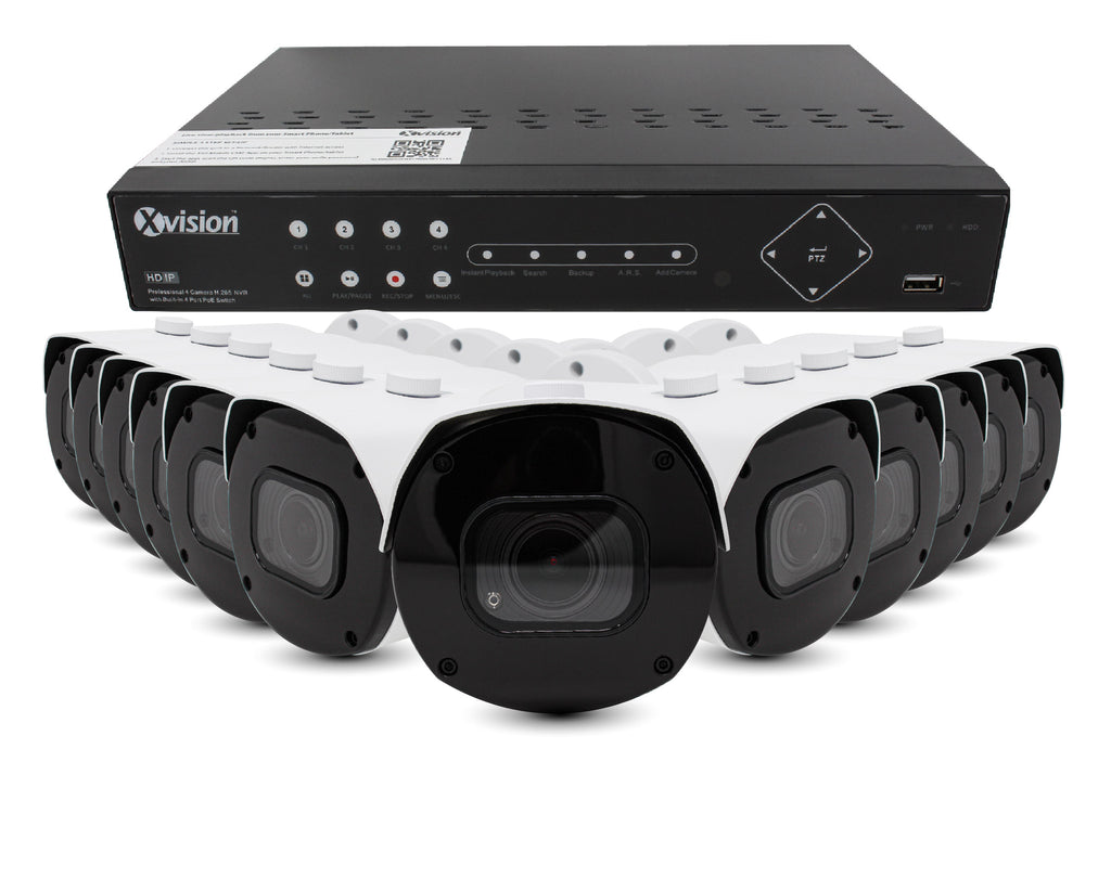 Xvision 5MP Pro Bullet 12 camera PoE IP CCTV system