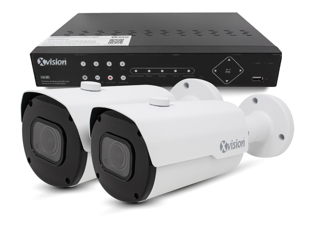 Xvision 5MP Pro Bullet 2 camera PoE IP CCTV system