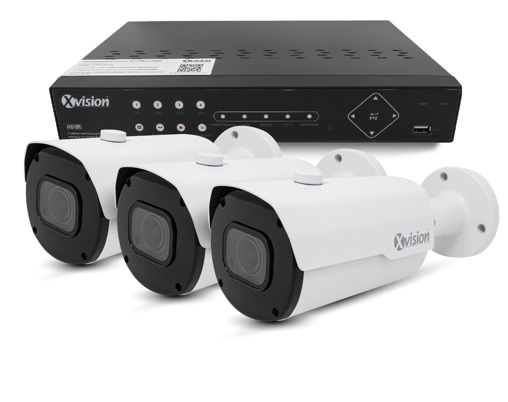Xvision 5MP Pro Bullet 3 camera PoE IP CCTV system