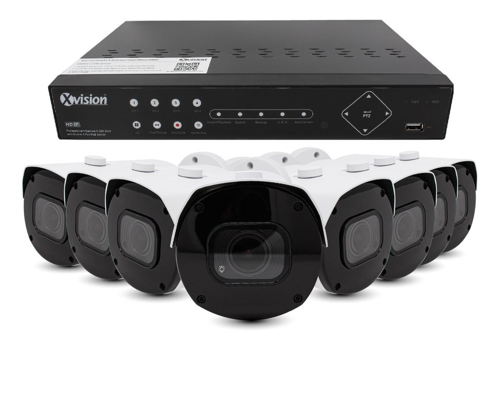 Xvision 5MP Pro Bullet 8 camera PoE IP CCTV system