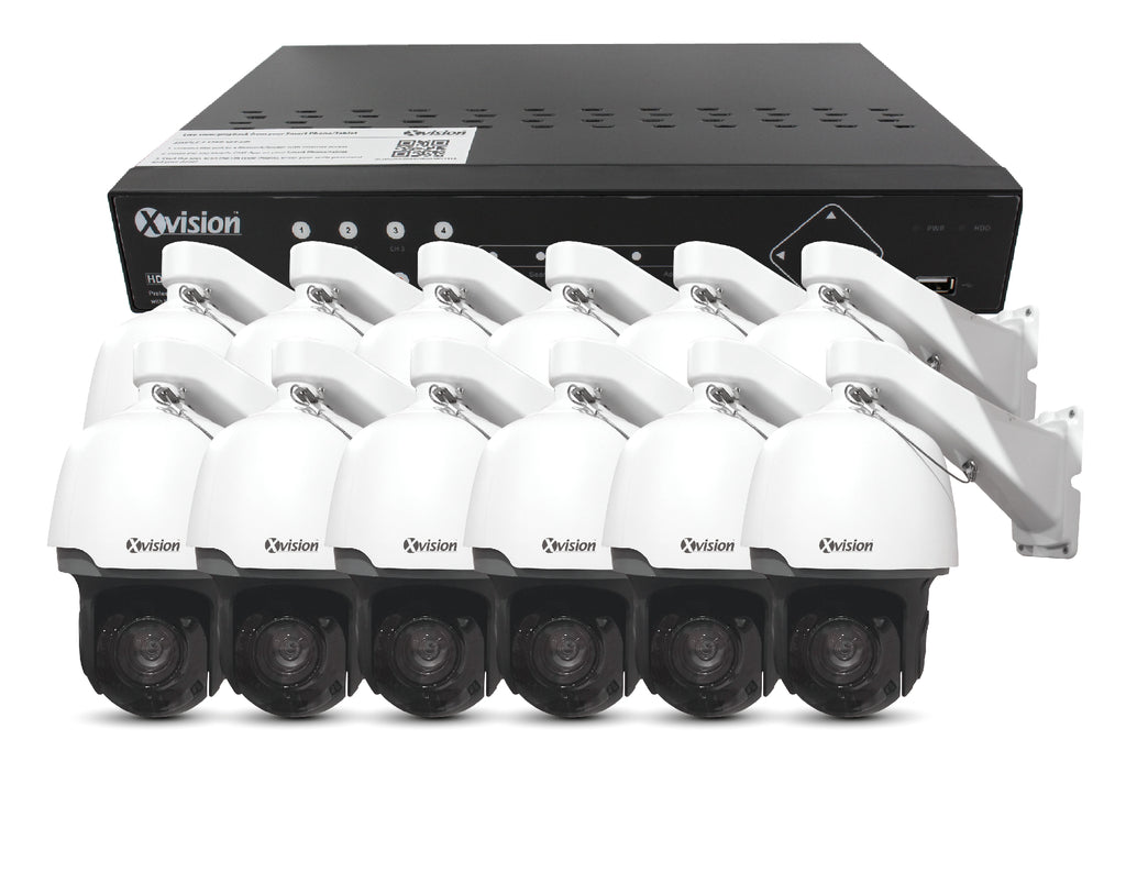 Xvision 5MP Speed Dome 12 camera PoE IP CCTV system
