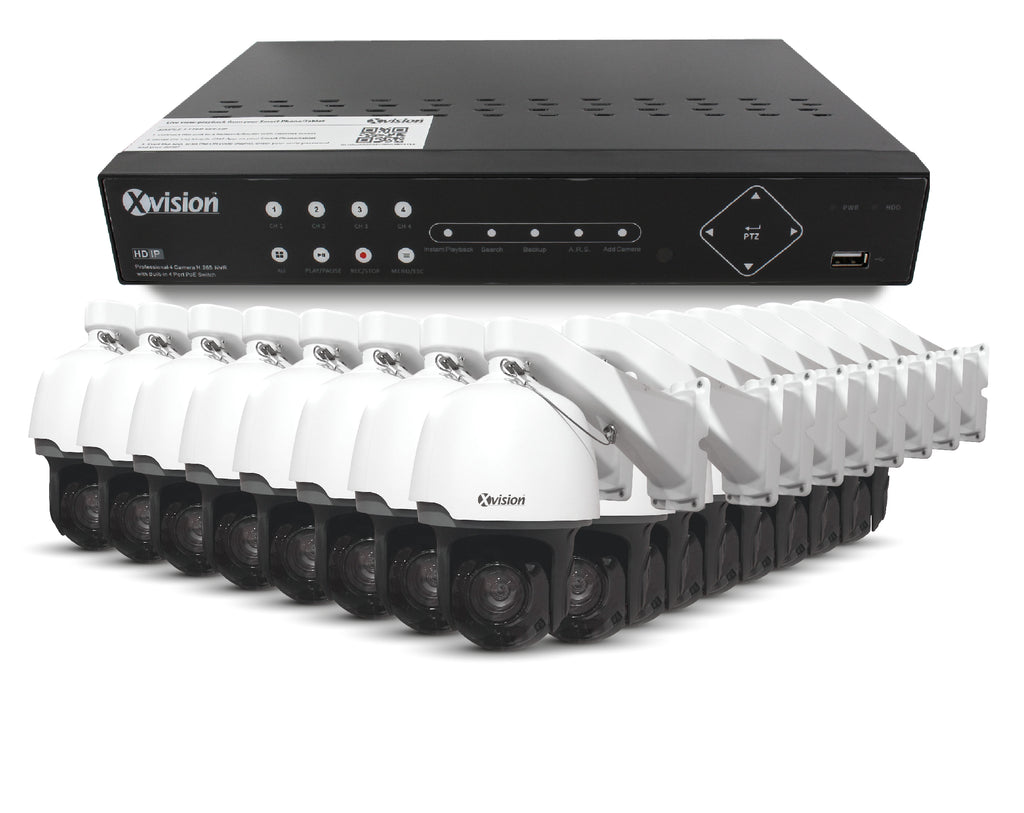 Xvision 5MP Speed Dome 16 camera PoE IP CCTV system