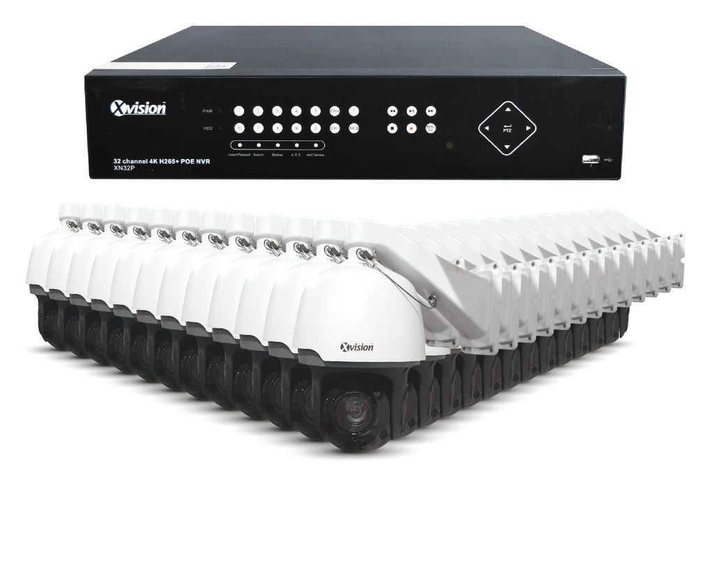 Xvision 5MP Speed Dome 24 camera PoE IP CCTV system