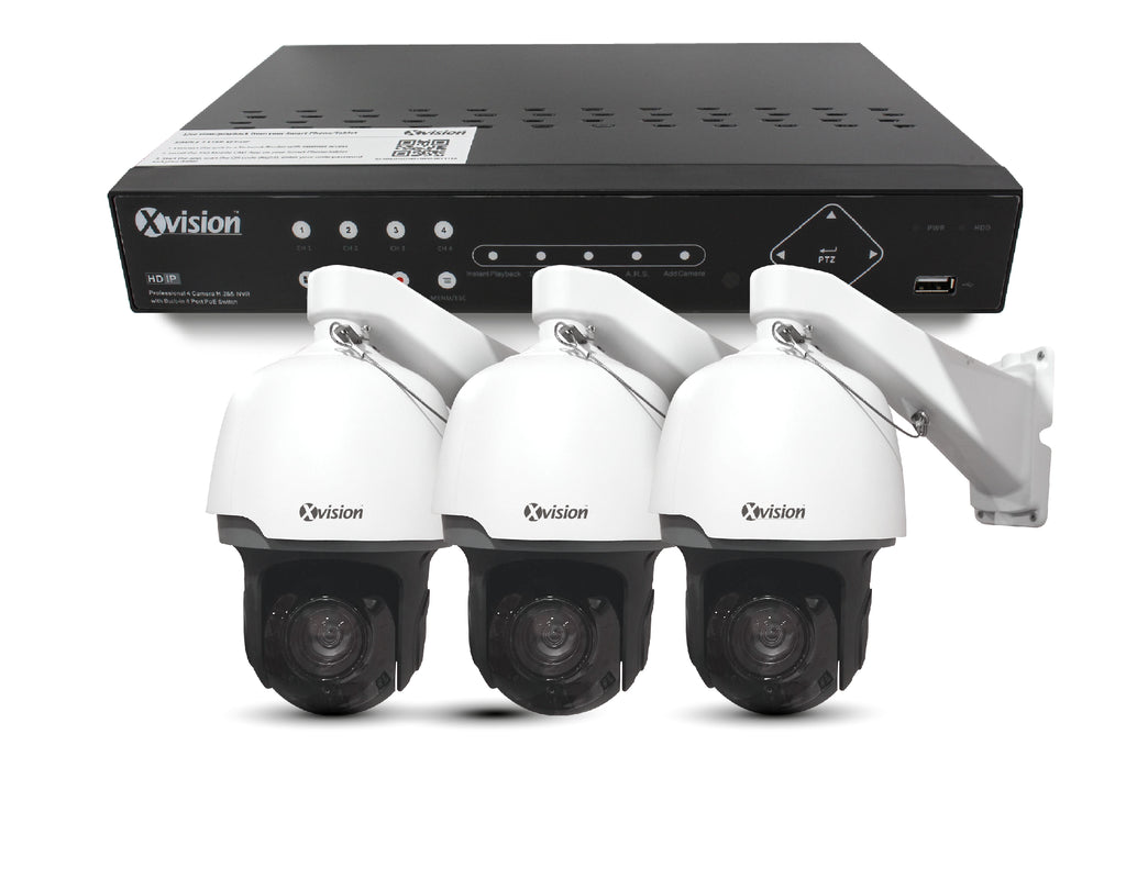 Xvision 5MP Speed Dome 3 camera PoE IP CCTV system