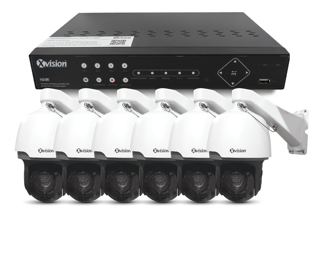 Xvision 5MP Speed Dome 6 camera PoE IP CCTV system