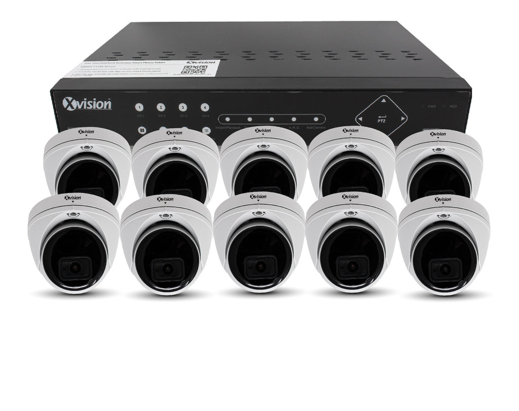 Xvision 5MP Mini Dome 10 camera PoE IP CCTV system