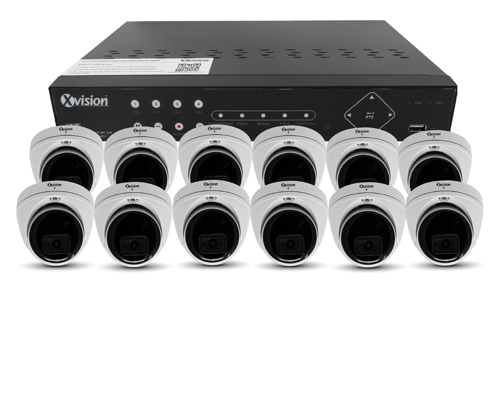 Xvision 5MP Mini Dome 12 camera PoE IP CCTV system