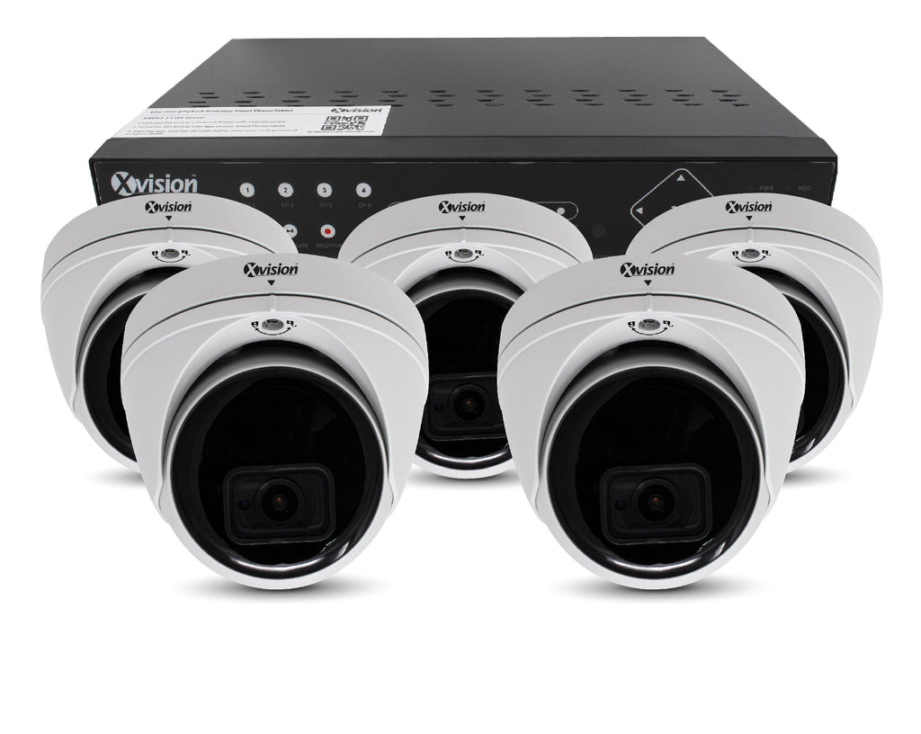 Xvision 5MP Mini Dome 5 camera PoE IP CCTV system
