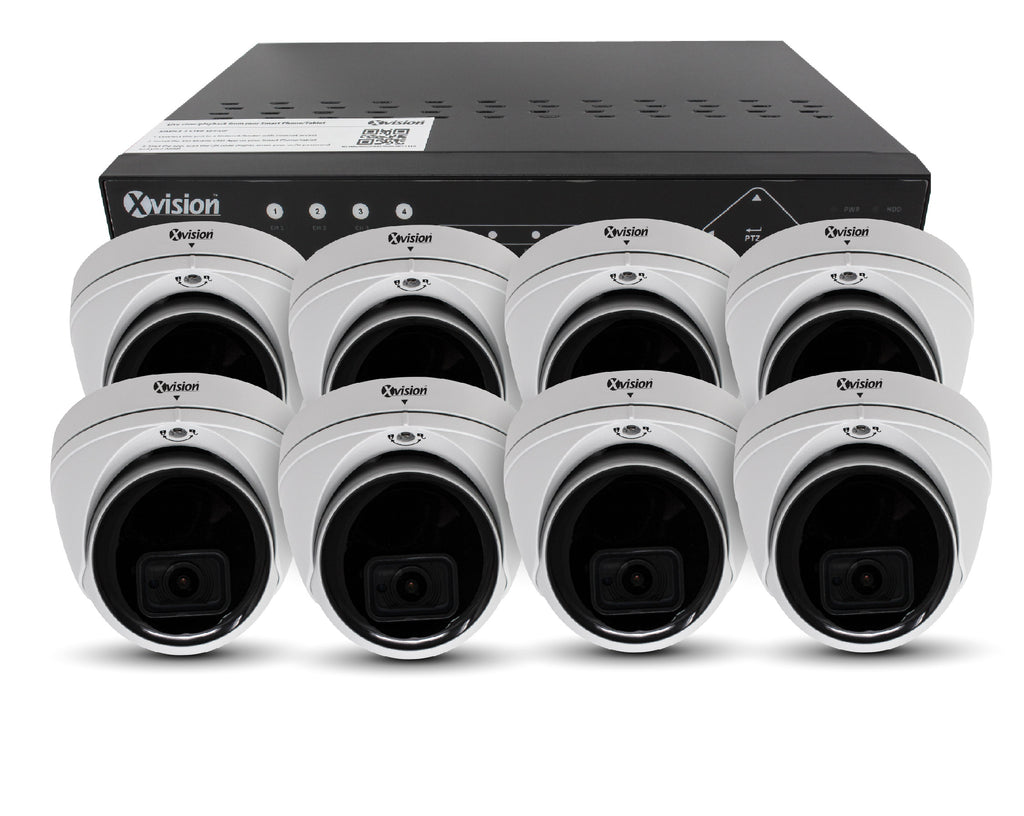 Xvision 5MP Mini Dome 8 camera PoE IP CCTV system