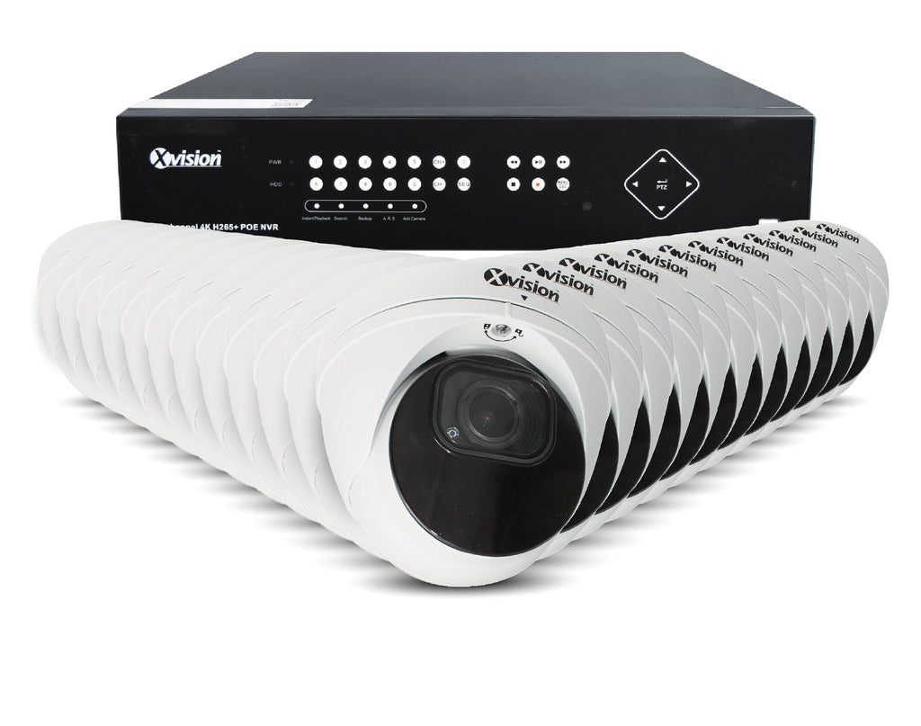 Xvision 5MP Active Defence AI+BI Pro Dome Ultra 24 camera PoE IP CCTV system