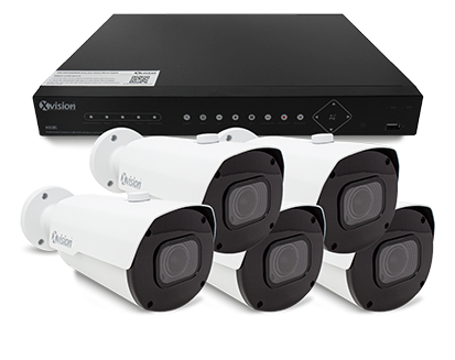 Xvision 4K AI+BI Pro Bullet 5 camera PoE IP CCTV system