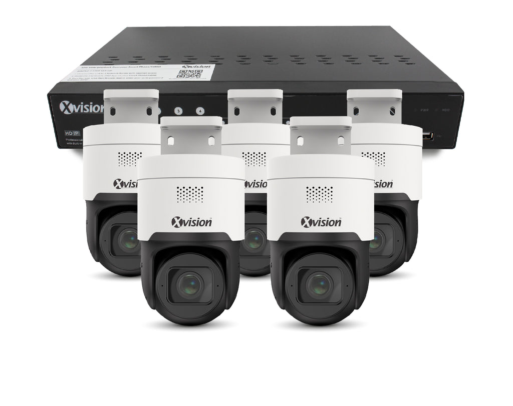 Xvision 4K Active Defence AI Speed Dome, 30M IR, 4x Zoom (White), PoE 5 camera PoE IP CCTV system