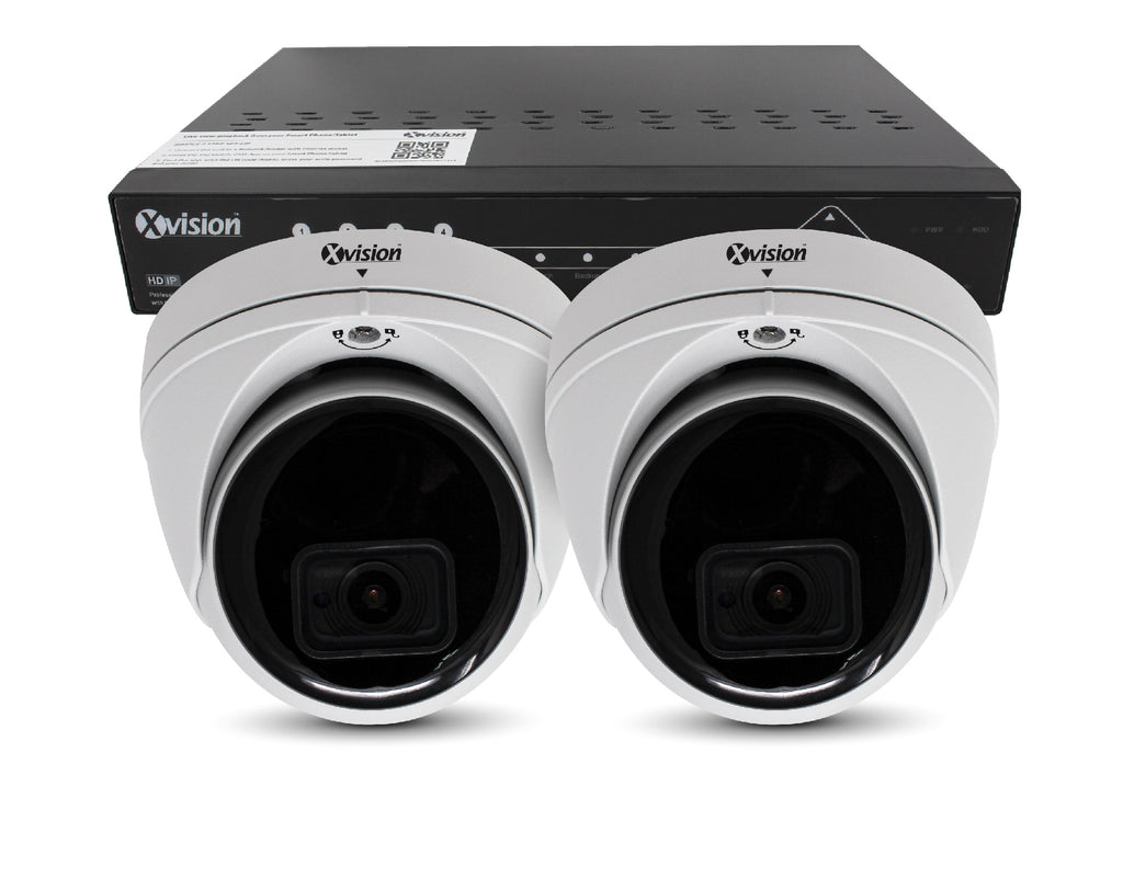 Xvision 4K Mini Dome 2 camera PoE IP CCTV system