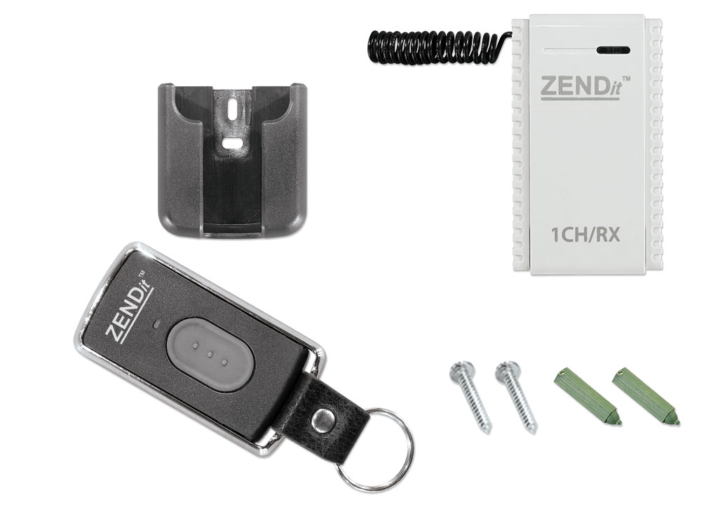 Wirefree 1 Channel Mini Receiver Black Keyfob & Receiver +Free Wall Clip