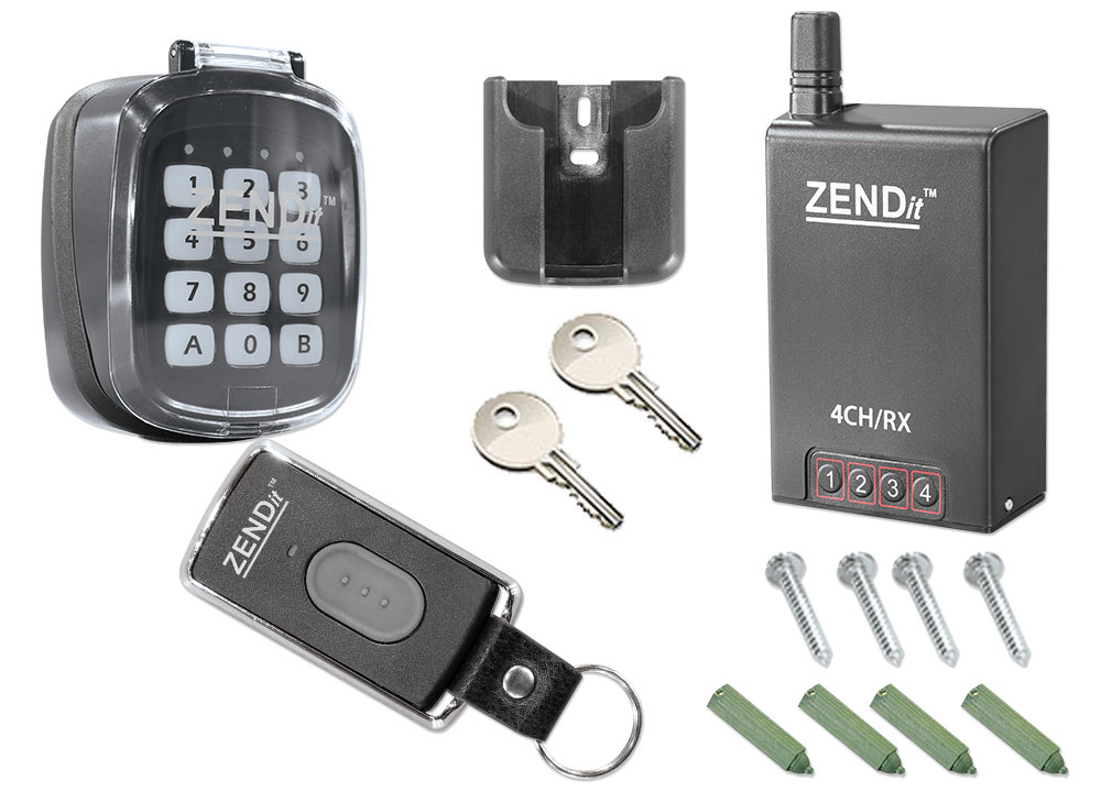 Wirefree Kit 1 x 2 Channel Key Fob + 2 Channel Key Pad + 4 Channel Receiver (Black)