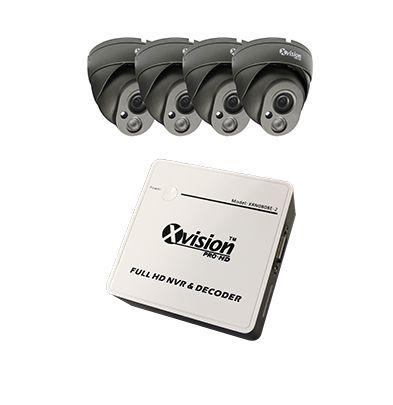 Xvision XS1080V4P PRO-HD Professional 1080P Full HD Vandal IR Dome IP CCTV System, 1TB