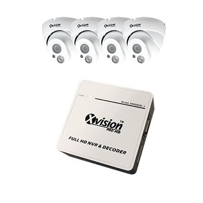 Professional Wireless (IP CCTV over Mains) HD-IP 720P 4 Camera PoE IP CCTV System with 4 IR Bullet Cameras and 8 Camera NVR