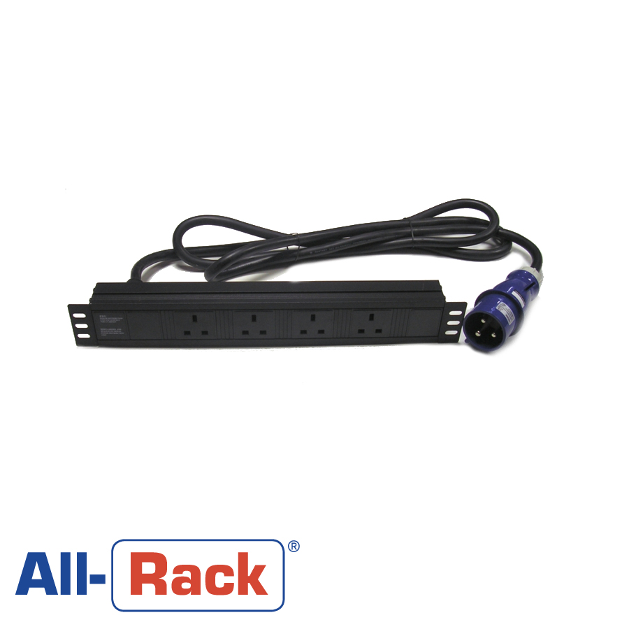 All- Rack 4 - 6 Way Horizontal UK PDU - 32A Commando Plug
