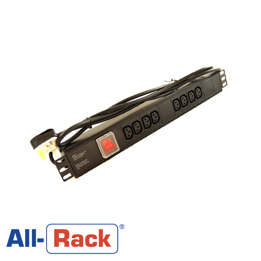 All- Rack 8 and 10 Way LEC C13 Horizontal/Vertical PDU - UK Lead