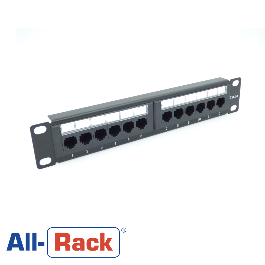 All- Rack 10'' 12 Port Cat5E Patch Panel For Soho Cabinet